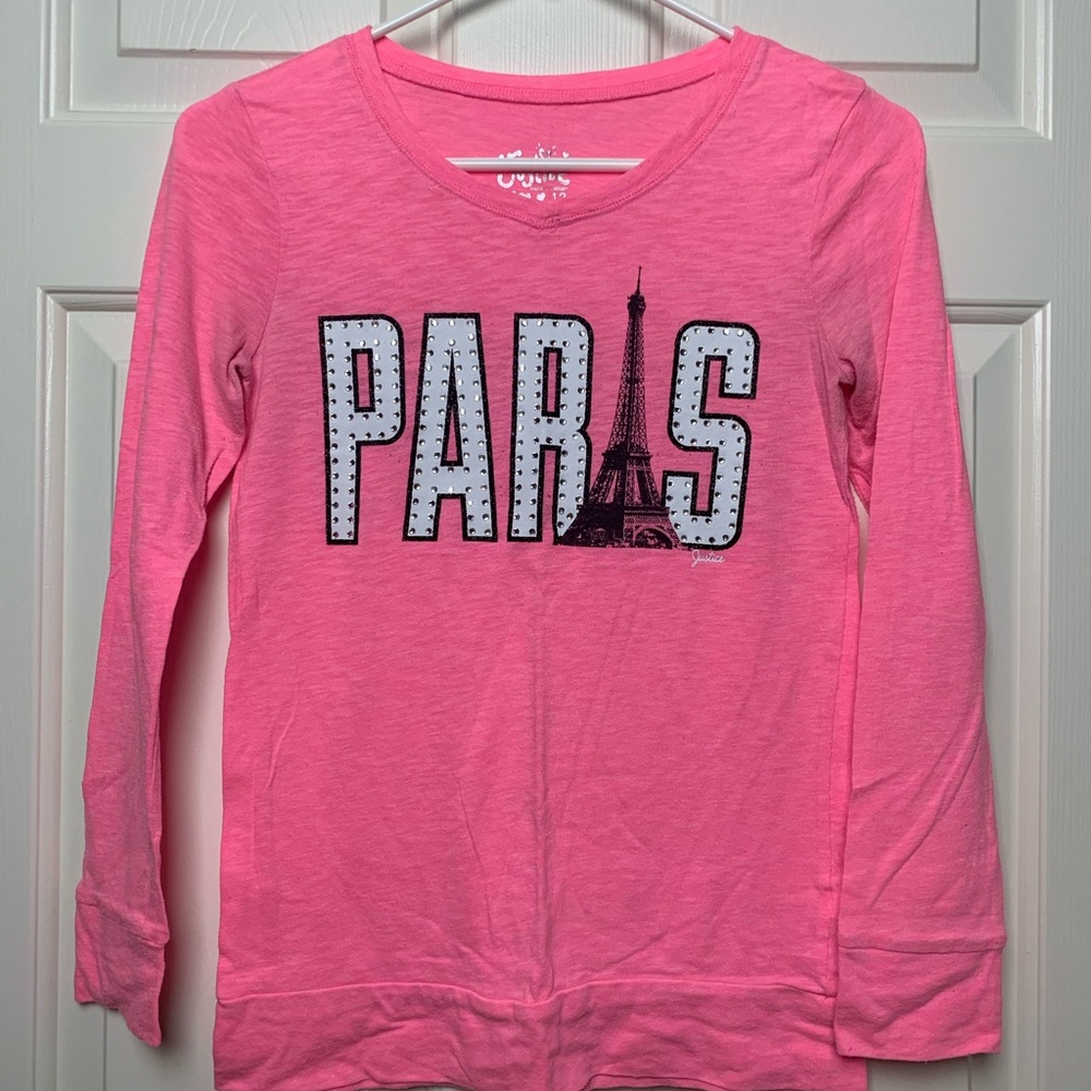 justice paris pink long sleeve shirt